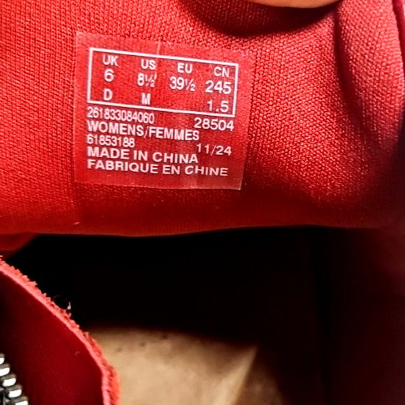 Clarks Caroline Rio Sneakers Women's 8.5 Red Leather - Picture 5 of 7